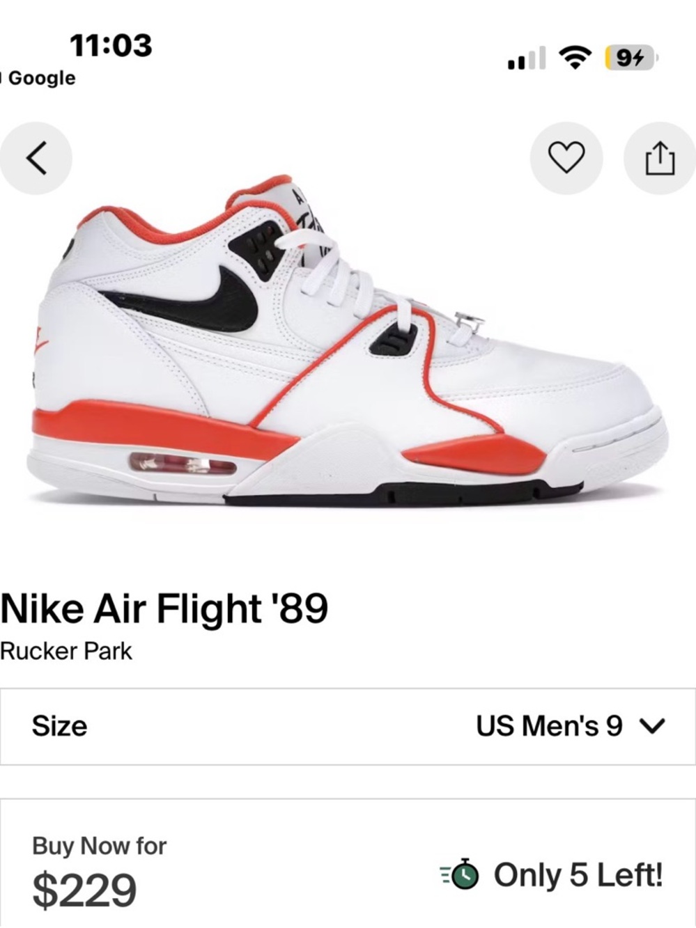 Nike Air Flight '89 Rucker Park Sneakers - Size 9M - Picture 11 of 11